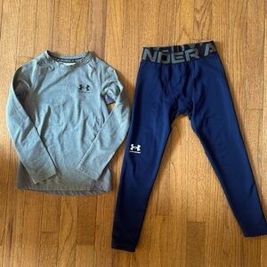 Under Armour Cold Gear Youth XSmall leggings and long sleeve shirt